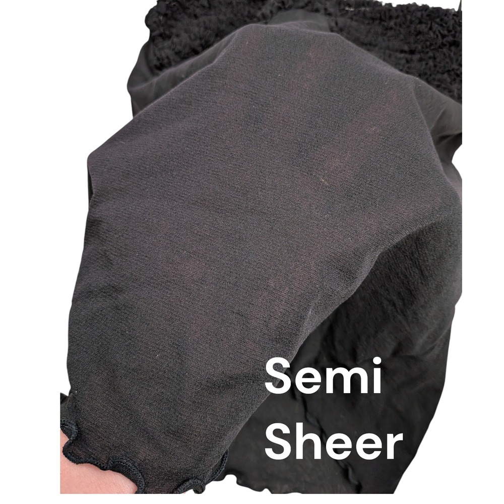On Gossamer Ruffle Textured Semi Sheer Tank Top Layer Size Medium Black Stretchy - Picture 3 of 9